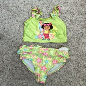 GIRLS Dora the Explorer 2 piece swimsuit size 6 ??